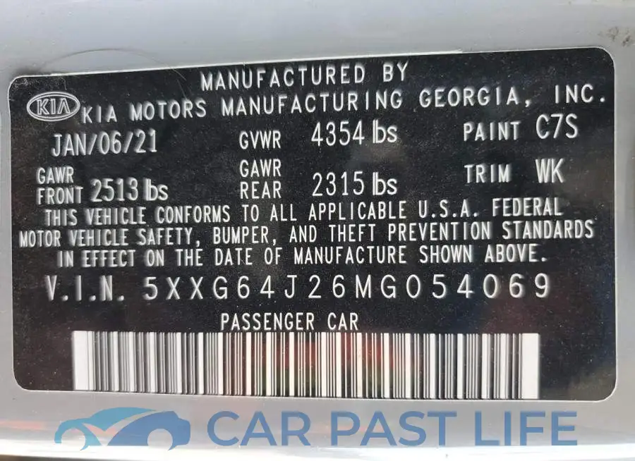5XXG64J26MG054069# 12