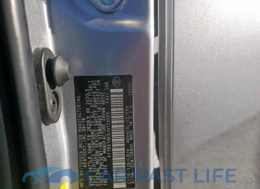 4T1B61HK9JU129069# 12