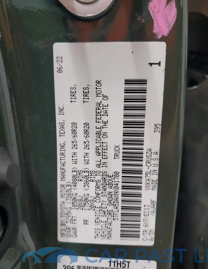 5TFLA5DAXNX041700# 12