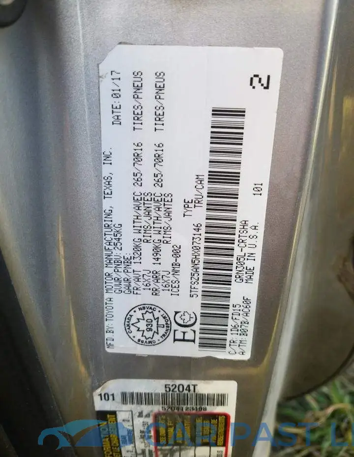 5TFSZ5AN5HX073146# 12