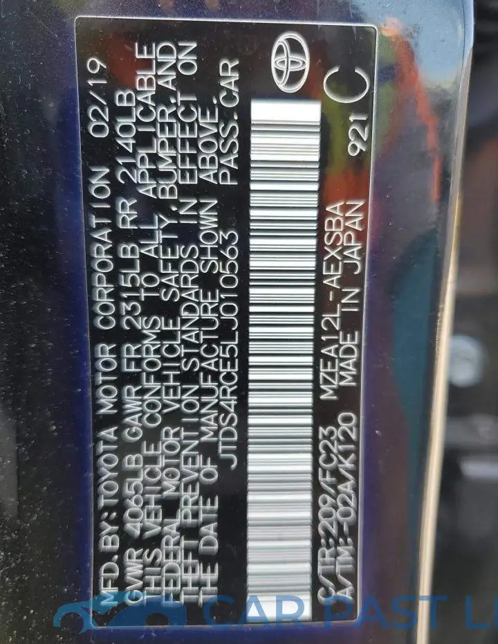JTDS4RCE5LJ010563# 12