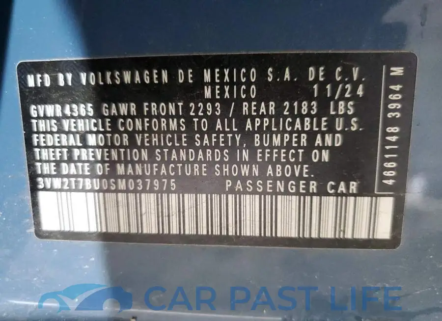3VW2T7BU0SM037975# 13