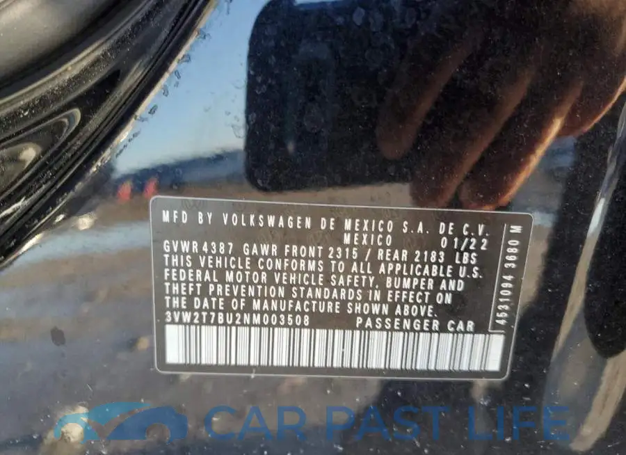 3VW2T7BU2NM003508# 12