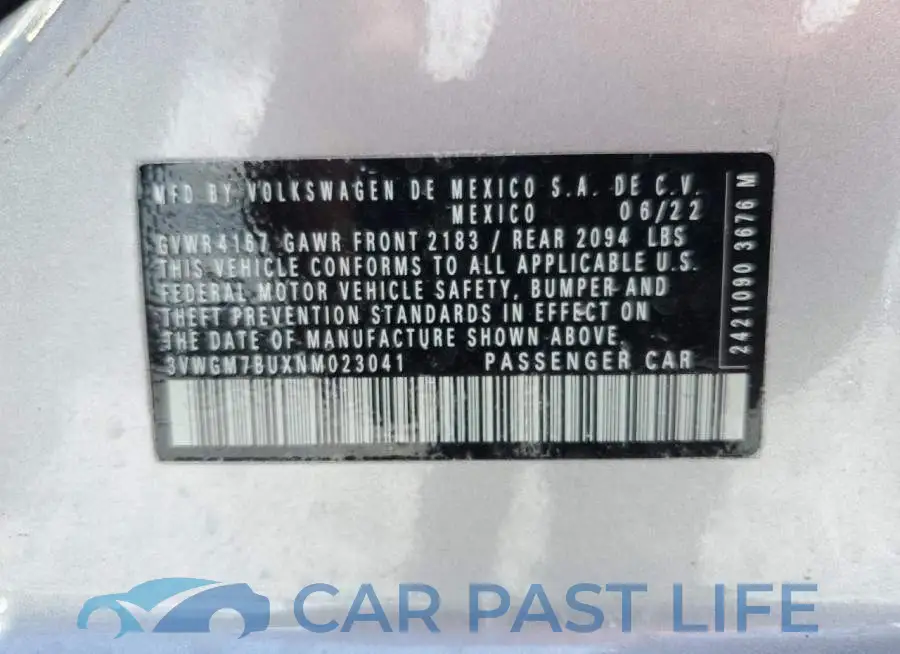 3VWGM7BUXNM023041# 13