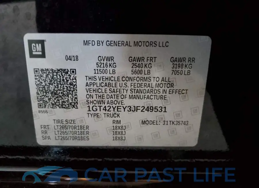 1GT42YEY3JF249531# 12