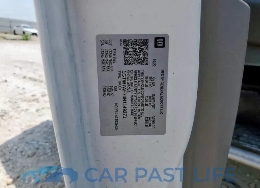 1GTW7AF74N1149271# 14