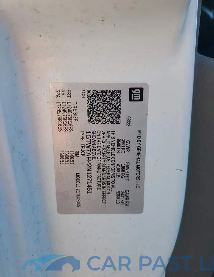 1GTW7AFP2N1271451# 14
