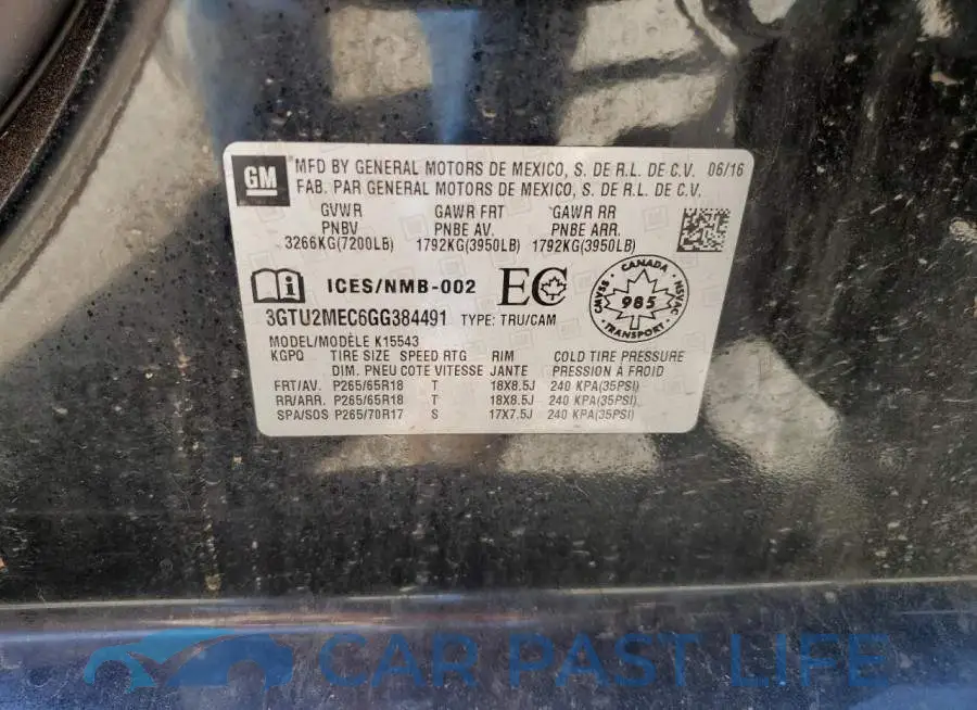3GTU2MEC6GG384491# 12