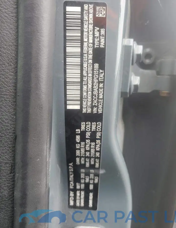 ZACCJBAB2HPG15189# 13