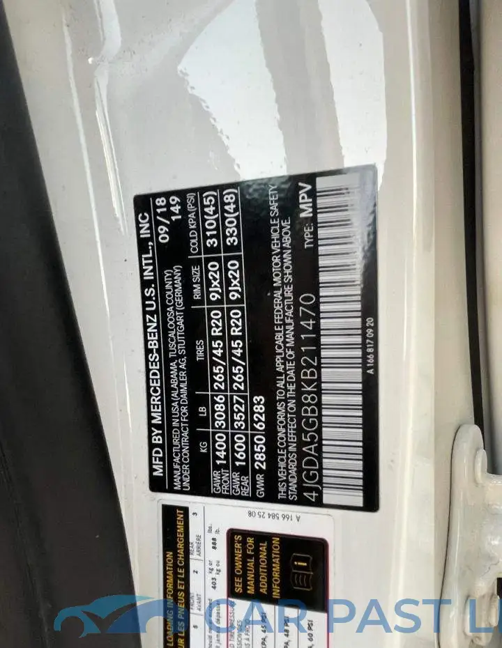 4JGDA5GB8KB211470# 10