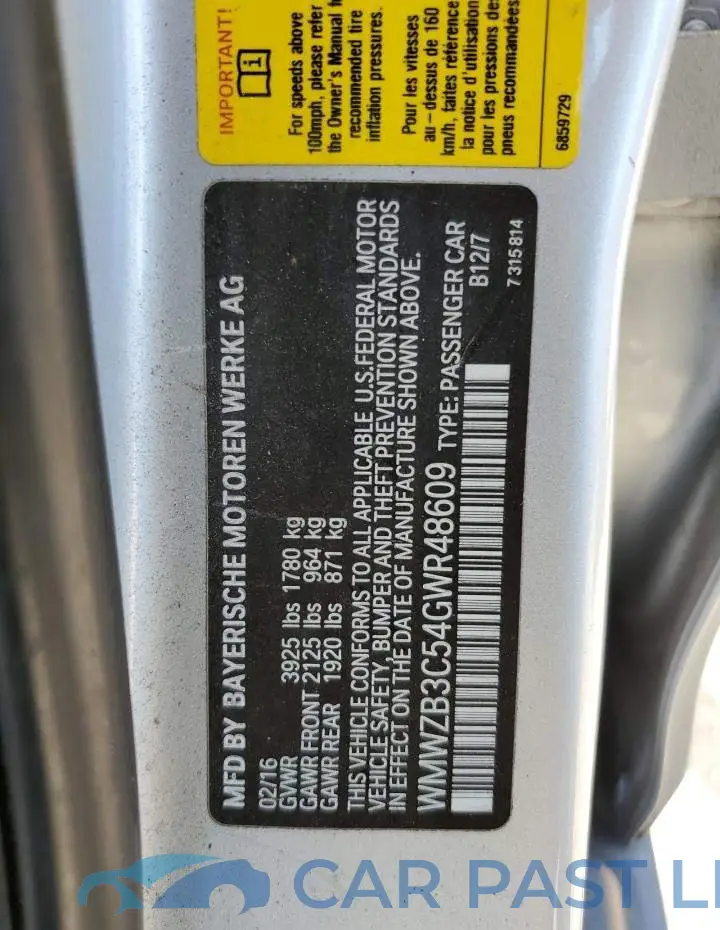 WMWZB3C54GWR48609# 12