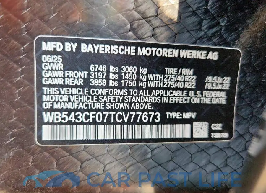 WB543CF07TCV77673# 13