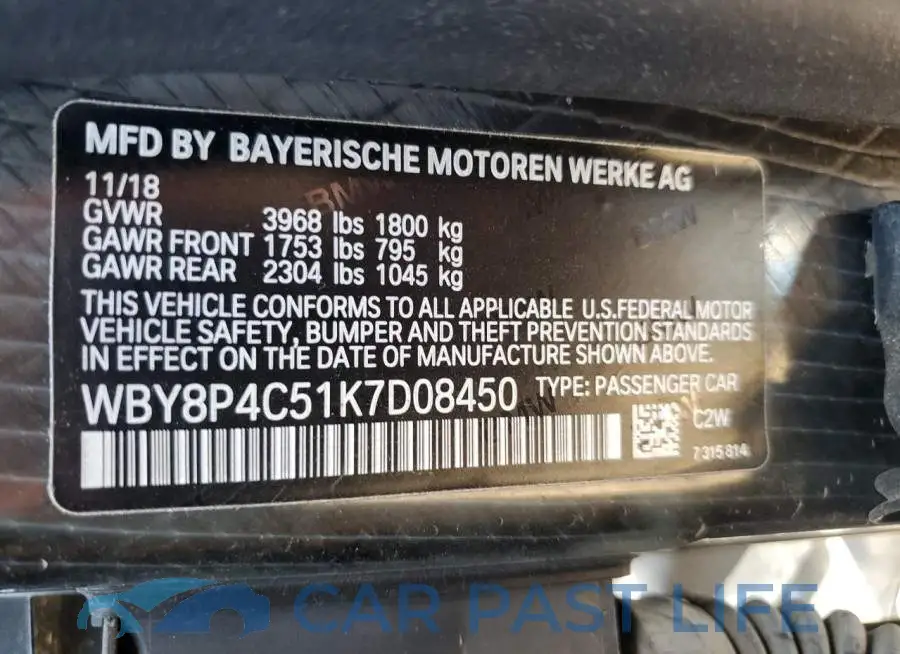 WBY8P4C51K7D08450# 13