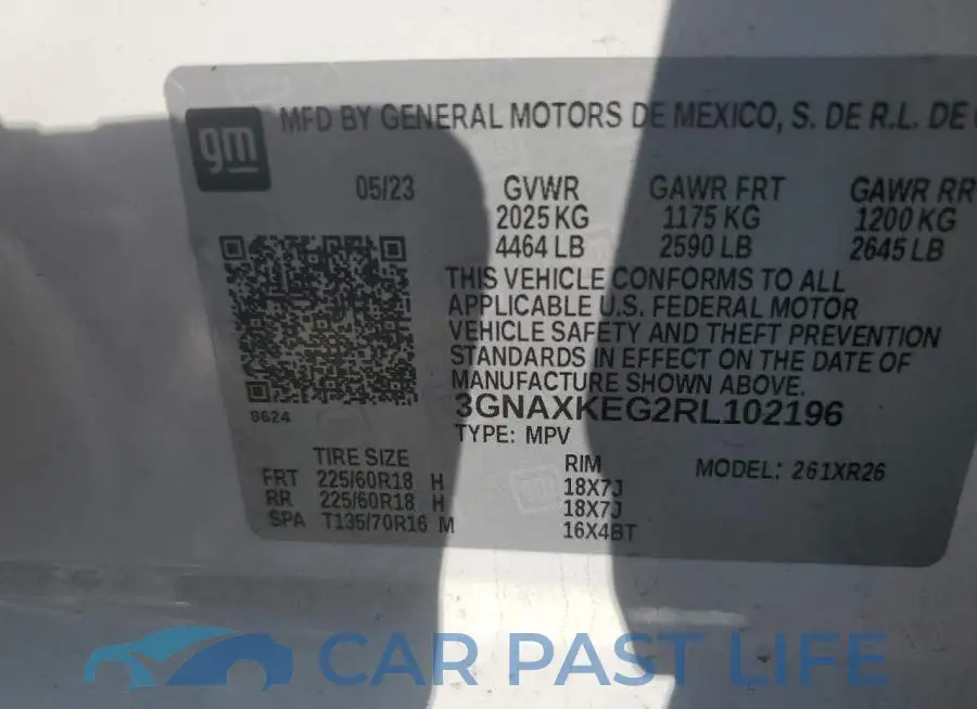 3GNAXKEG2RL102196# 13