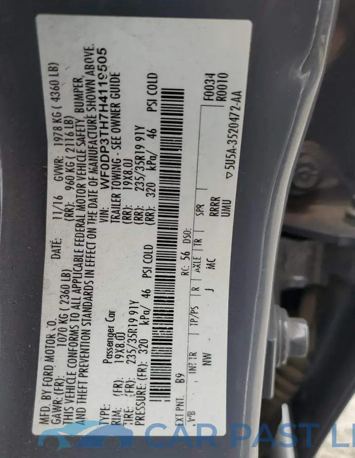 WF0DP3TH7H4119505# 12
