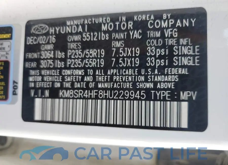 KM8SR4HF8HU229945# 14