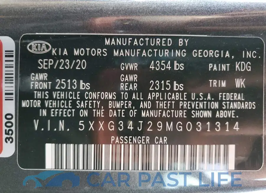 5XXG34J29MG031314# 13
