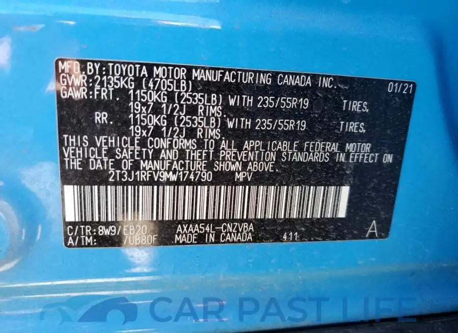 2T3J1RFV9MW174790# 13