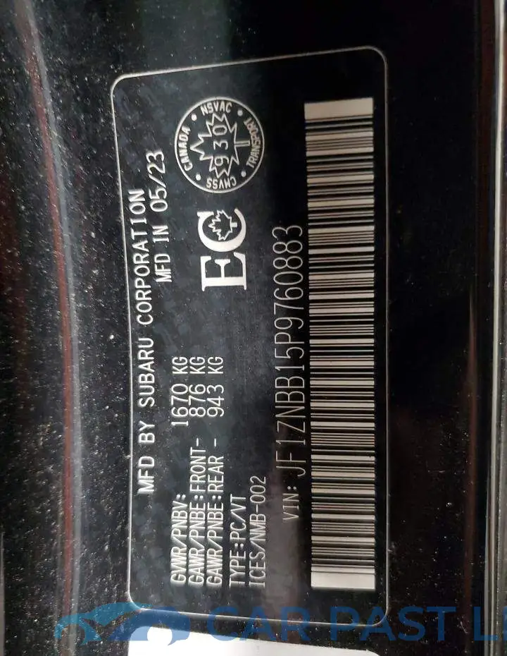 JF1ZNBB15P9760883# 13