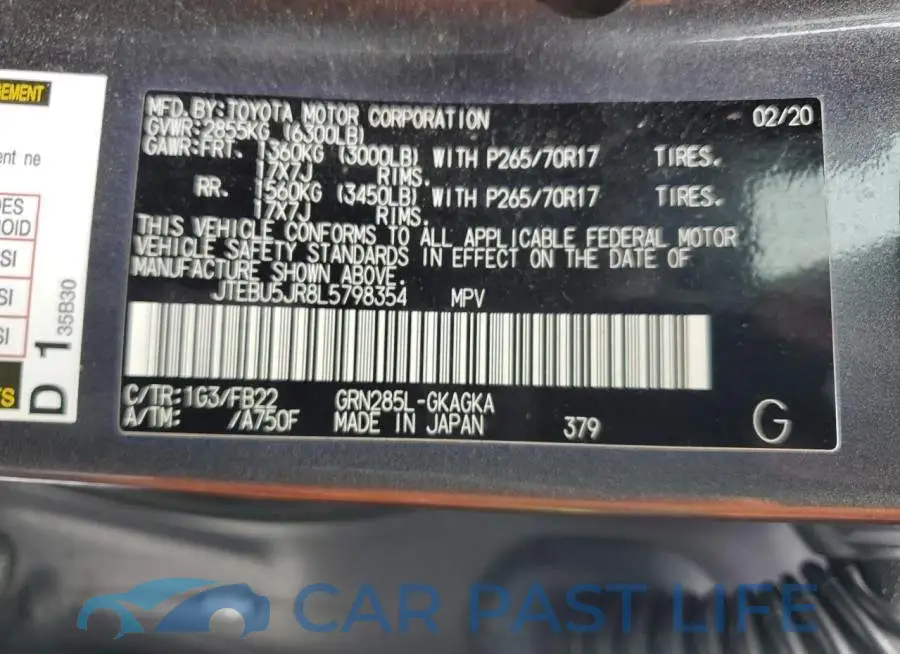 JTEBU5JR8L5798354# 12