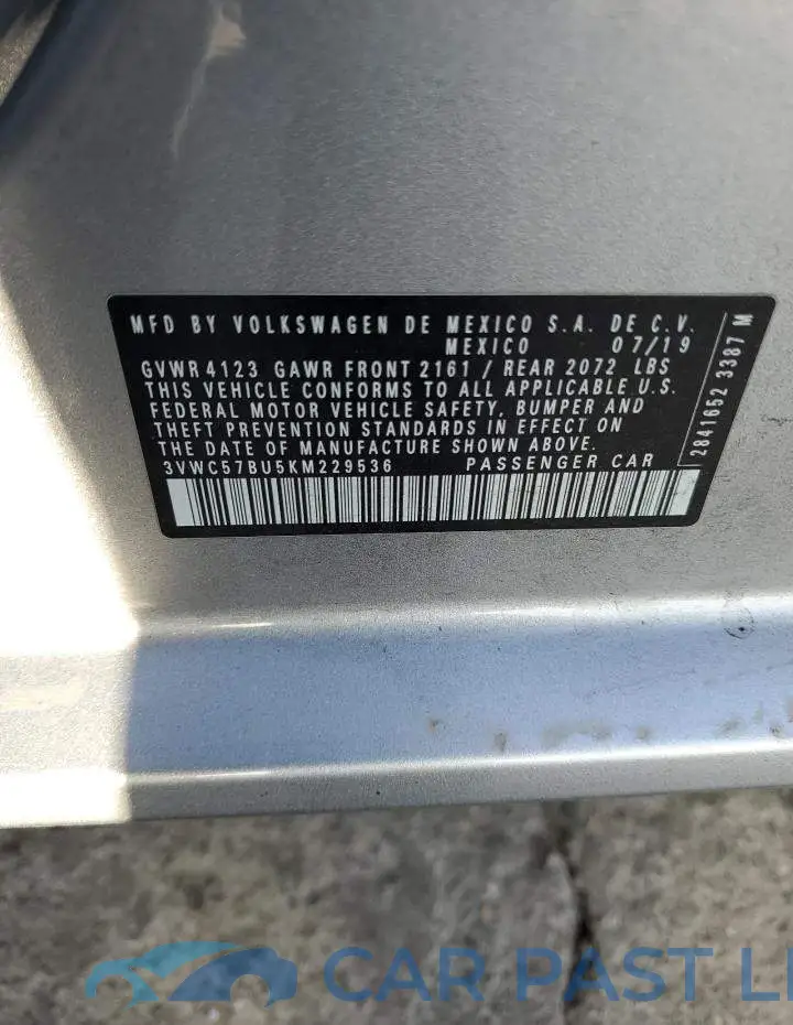 3VWC57BU5KM229536# 12