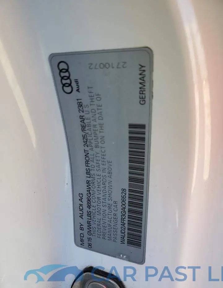 WAUD2AFR3GA006528# 12