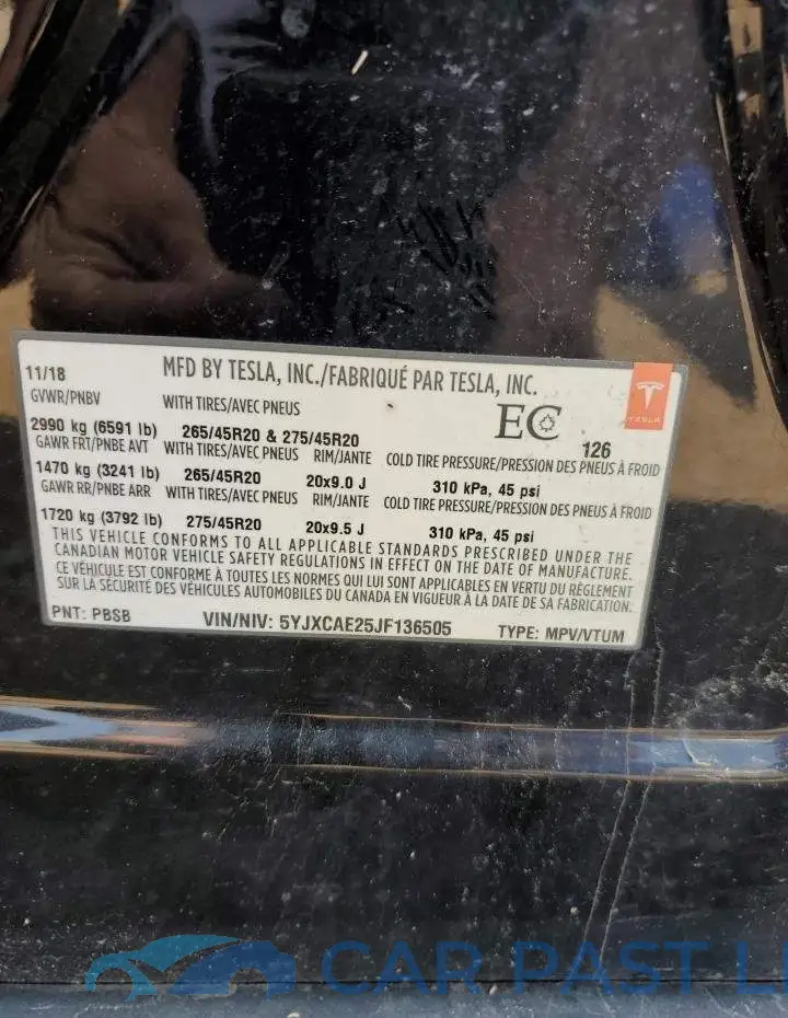 5YJXCAE25JF136505# 14