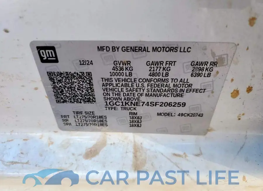 1GC1KNE74SF206259# 13