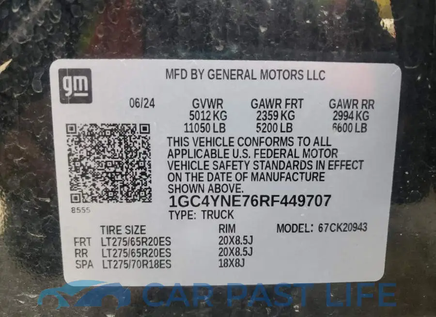 1GC4YNE76RF449707# 12