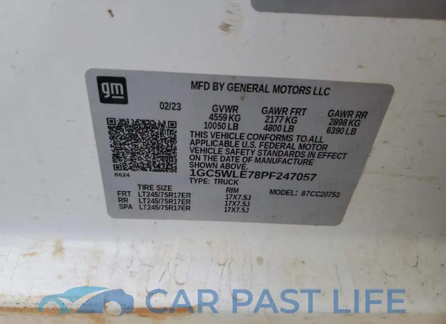 1GC5WLE78PF247057# 12
