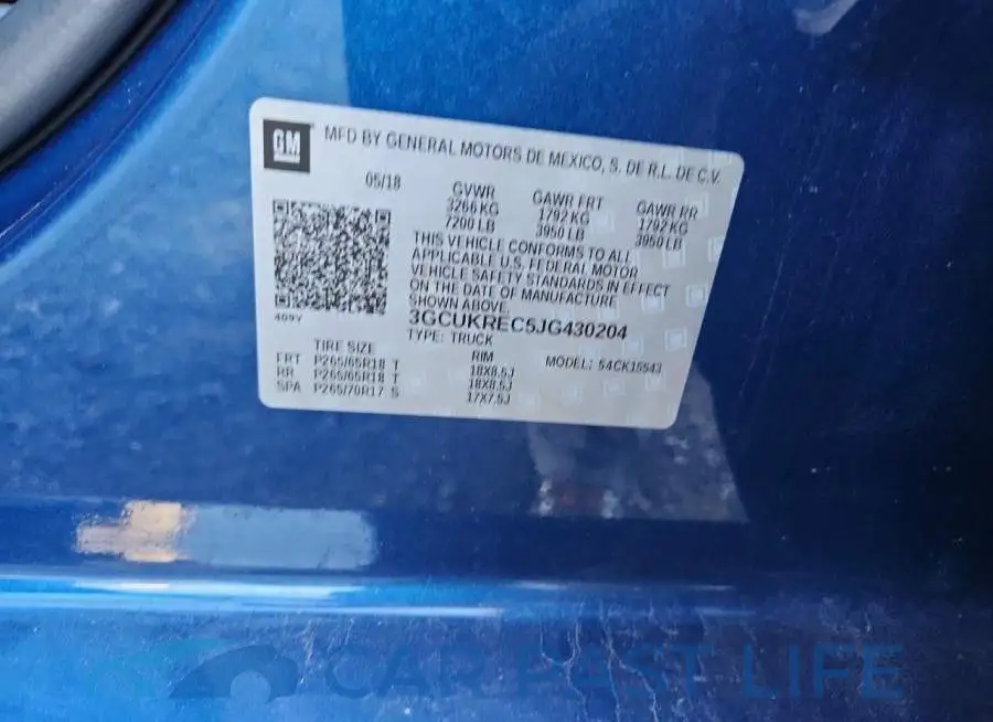 3GCUKREC5JG430204# 12