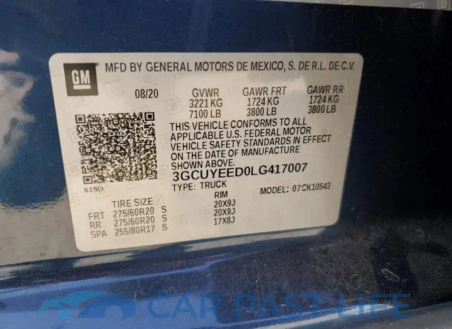 3GCUYEED0LG417007# 13