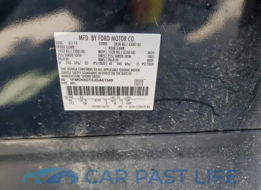 1FM5K8GT0JGA61349# 13