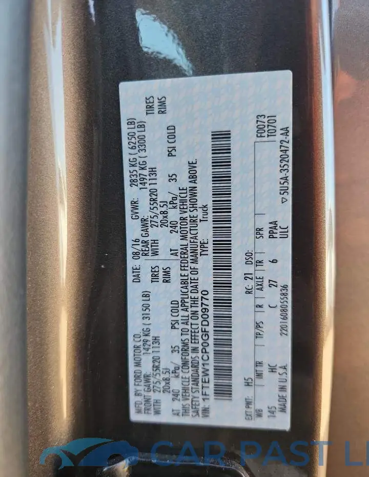 1FTEW1CP0GFD09770# 12