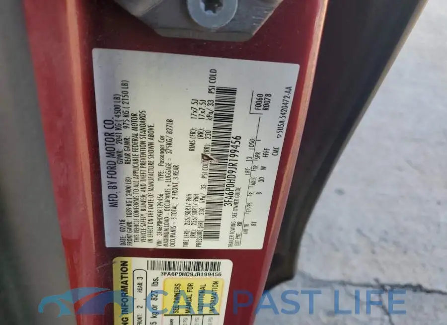 3FA6P0HD9JR199456# 12