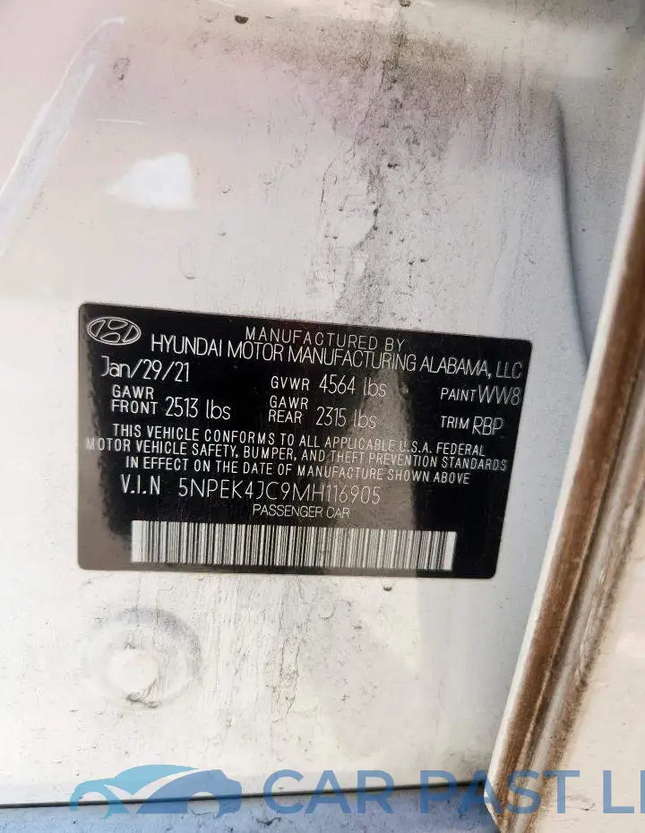 5NPEK4JC9MH116905# 13