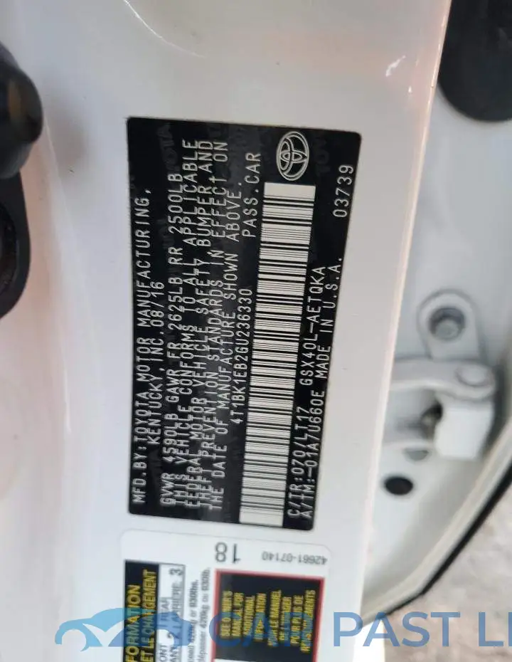 4T1BK1EB2GU236330# 12