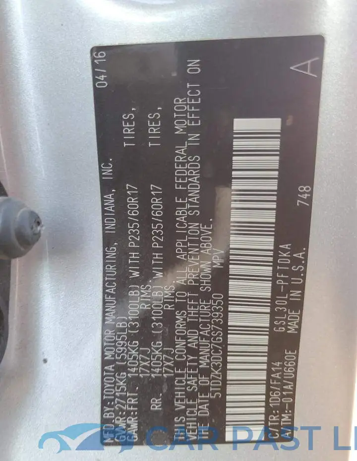 5TDZK3DC7GS739350# 13