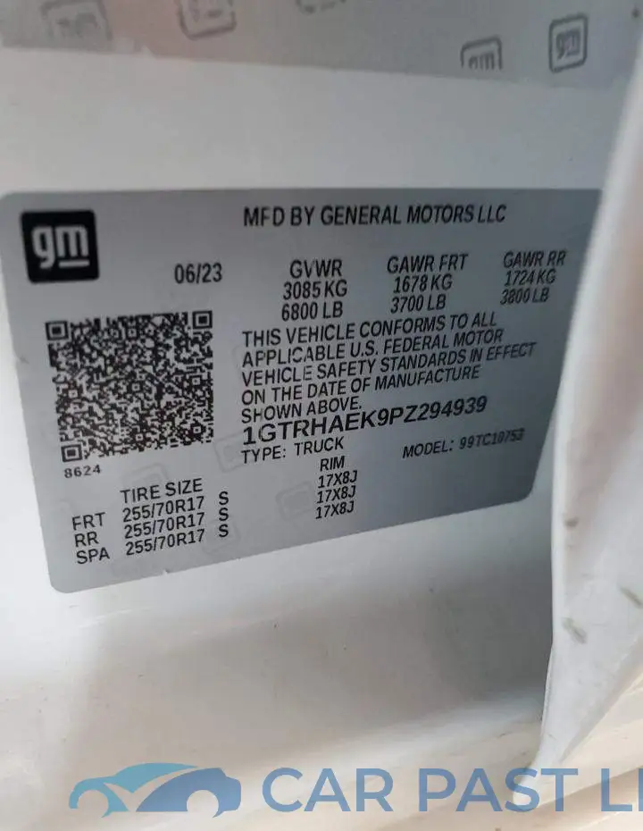 1GTRHAEK9PZ294939# 12