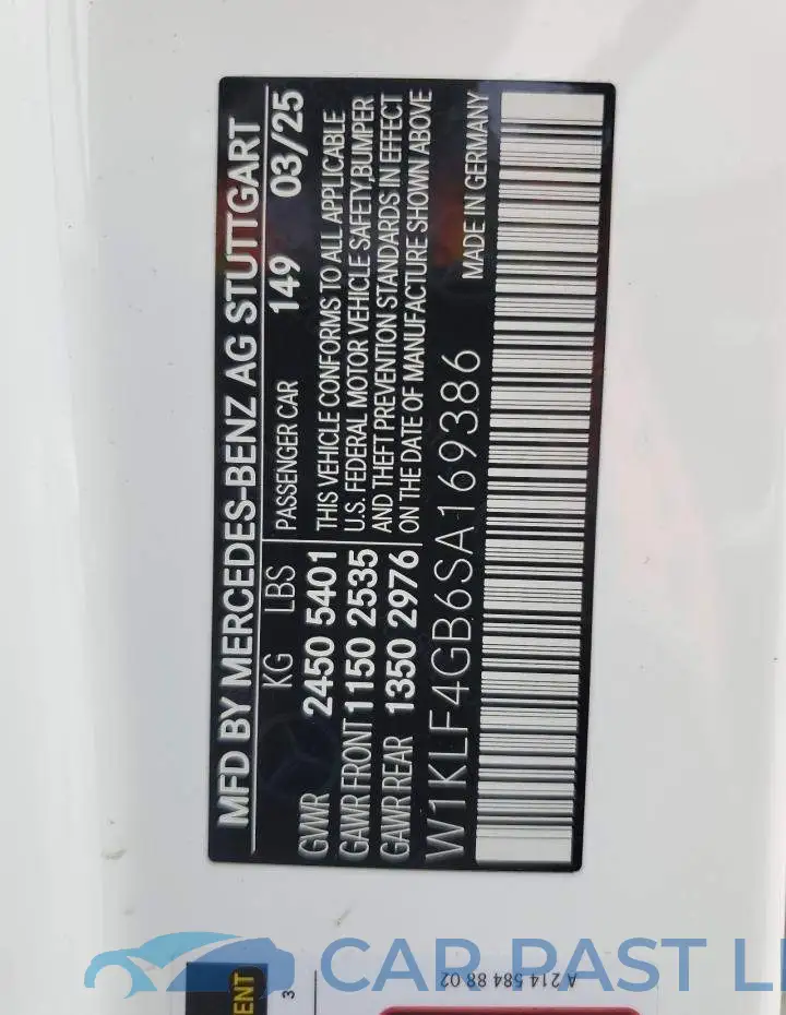 W1KLF4GB6SA169386# 12