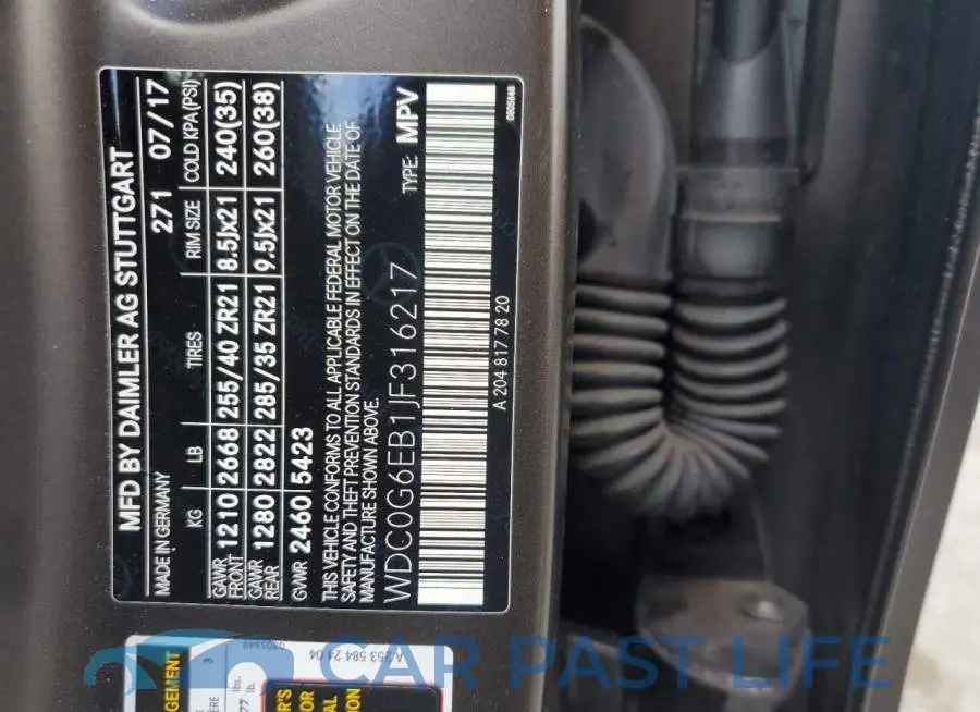 WDC0G6EB1JF316217# 13