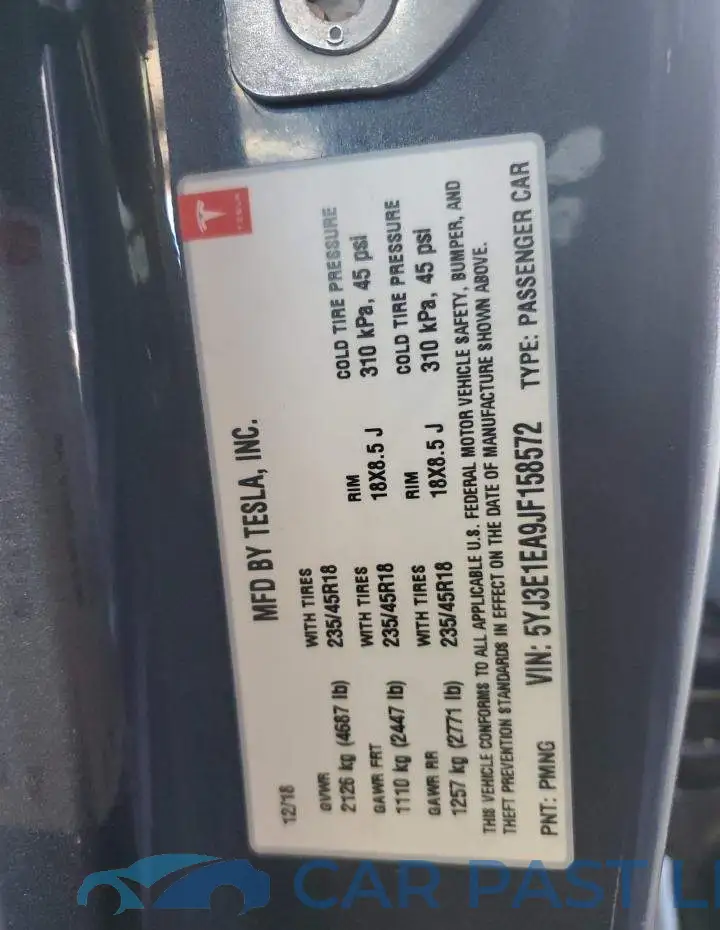 5YJ3E1EA9JF158572# 13
