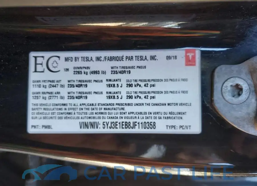 5YJ3E1EB8JF110358# 12