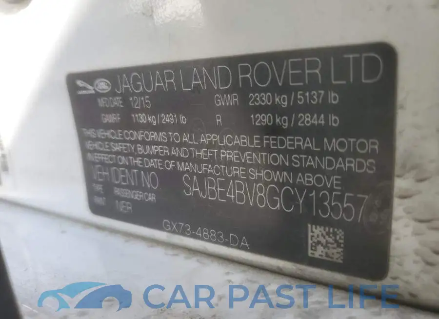 SAJBE4BV8GCY13557# 12