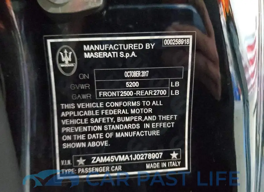 ZAM45VMA1J0278907# 13