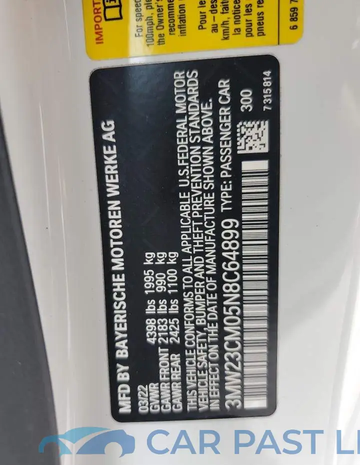 3MW23CM05N8C64899# 12
