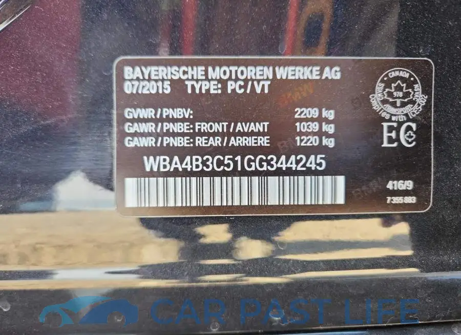WBA4B3C51GG344245# 13