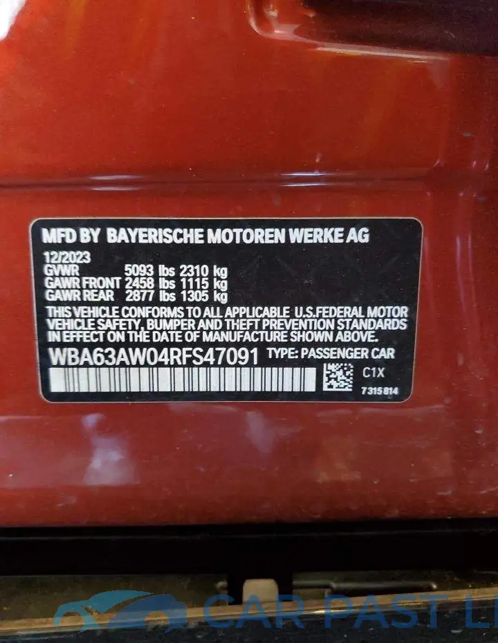 WBA63AW04RFS47091# 12