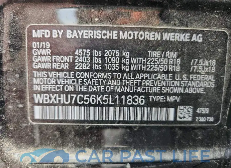 WBXHU7C56K5L11836# 13
