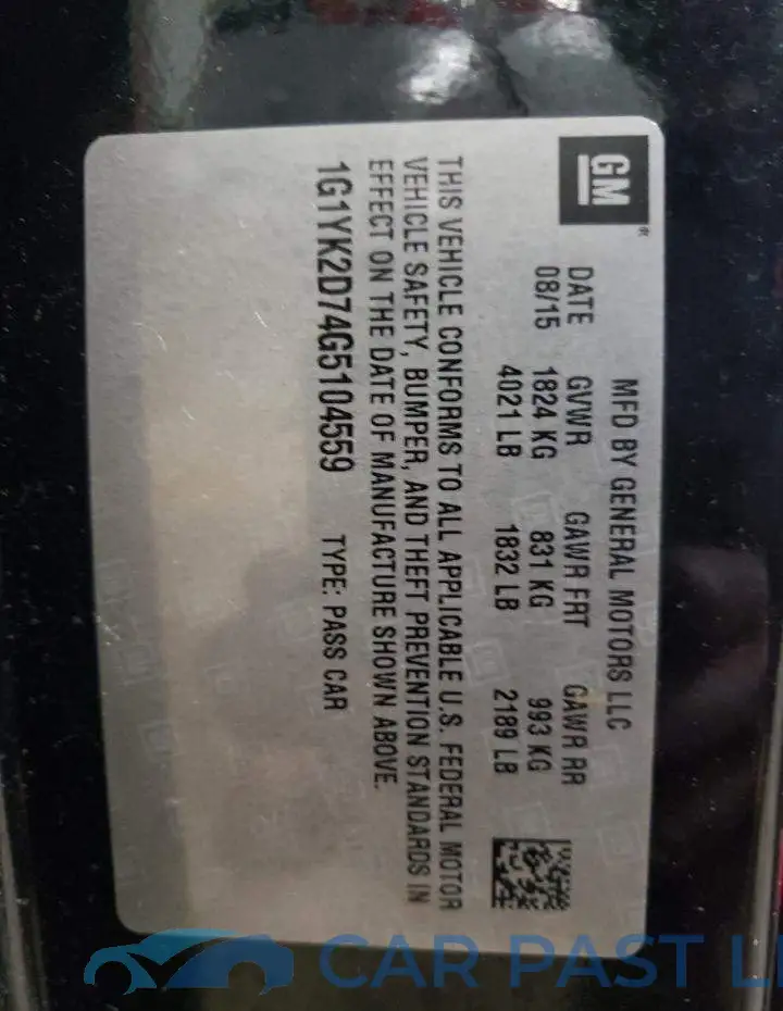 1G1YK2D74G5104559# 12